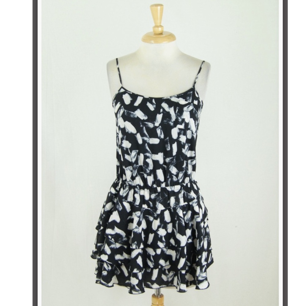 Banana Republic Abstract Ruffle Tiered Tank Dress